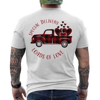 Special Delivery Valentines Car Red Plaid Men's Crewneck Short Sleeve Back Print T-shirt | Favorety AU