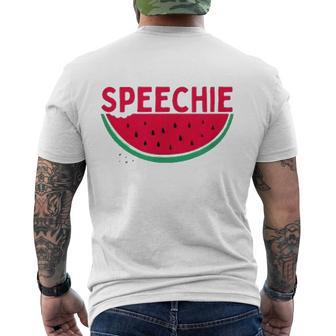 Speechie Speech Pathology Summer Therapy Men's Back Print T-shirt | Mazezy