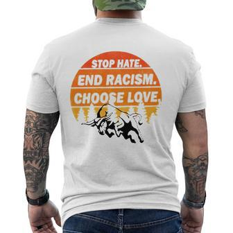 Stop Hate End Racism Choose Love Buffalo Version Men's Back Print T-shirt | Mazezy