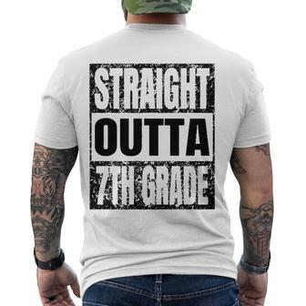 Straight Outta 7Th Grade Graduation Grad Class 2022 Education Men's Back Print T-shirt | Mazezy