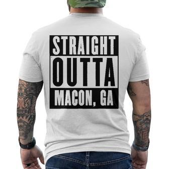 Straight Outta Georgiamacon Home Tee V Neck Men's Back Print T-shirt | Mazezy