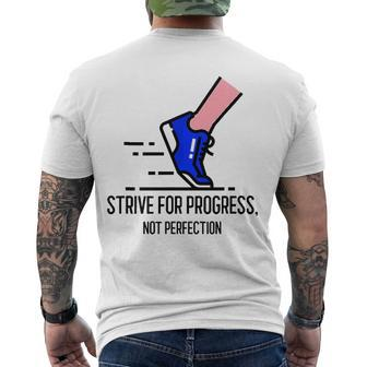 Strive For Progress Not Perfection Men's Back Print T-shirt | Mazezy