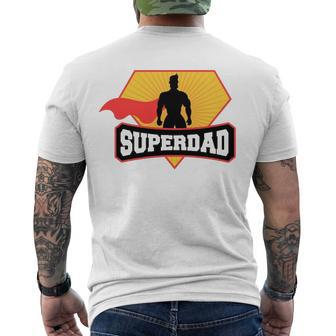 Mens Superdad - Superhero Themed For Fathers Day Men's Back Print T-shirt | Mazezy