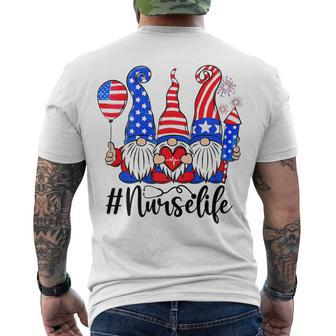 Three American Gnomes Nurses 4Th Of July Nurse Life Women T-Shirt Men's T-shirt Back Print - Seseable