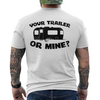 Your Trailer Or Mine Redneck Mobile Home Park America Men's Back Print T-shirt | Mazezy