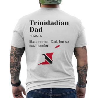 Trinidad And Tobago Pride Flag Dad Fathers Day Father Trini Men's Back Print T-shirt | Mazezy