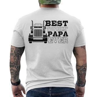 Truck Driver Dad Best Truckin Papa Ever Men's Back Print T-shirt | Mazezy