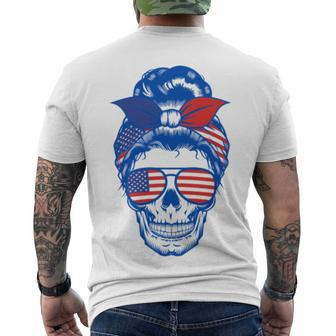 Ultra Maga Red White Blue Skull Men's Crewneck Short Sleeve Back Print T-shirt - Monsterry CA