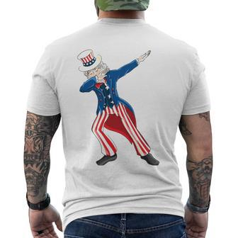 Uncle Sam Dabbing - Patriotic Uncle Sam Dab Men's Back Print T-shirt | Mazezy