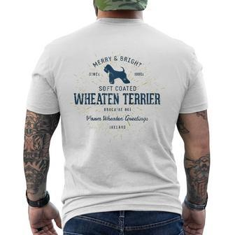 Vintage Style Retro Soft Coated Wheaten Terrier Raglan Baseball Tee Men's Back Print T-shirt | Mazezy