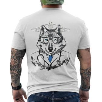 Wolf Doctor Vet Veterinarian Animal Lover Men's Back Print T-shirt | Mazezy