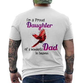 Wonderful Dad In Haven Im A Proud Daughter Cardinal Bird Men's Back Print T-shirt | Mazezy
