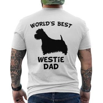 Mens Worlds Best Westie Dad Dog Owner Men's Back Print T-shirt | Mazezy CA