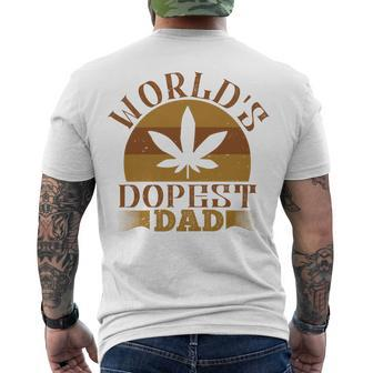 Worlds Dopest Dad Men's Crewneck Short Sleeve Back Print T-shirt - Monsterry