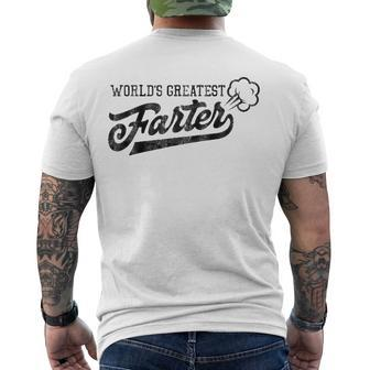 Worlds Greatest Farter Fart Dad Joke Fathers Day Men's Back Print T-shirt | Mazezy