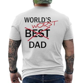 Worlds Worst Dad Fathers Day Gag Men's Back Print T-shirt