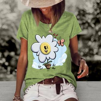 Kids Sunflower Butterfly Sunshine V2 Women's Loose T-shirt - Seseable