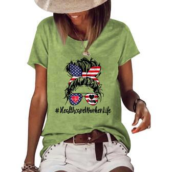 4Th Of July Healthcare Worker Life Nurse Day Cma Cna Women's Loose T-shirt - Seseable
