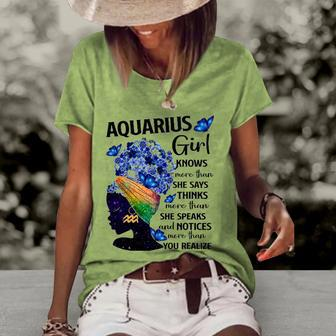 Aquarius Queen Sweet As Candy Birthday Gift For Black Women Women's Short Sleeve Loose T-shirt | Mazezy