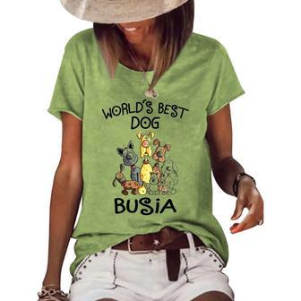 Busia Grandma Worlds Best Dog Busia Women's Loose T-shirt - Seseable