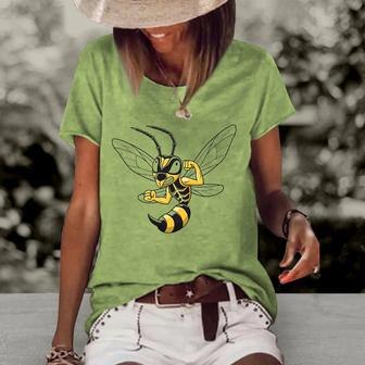 Cartoon Hornet I Bee I Insect I Hornet Women's Short Sleeve Loose T-shirt | Mazezy