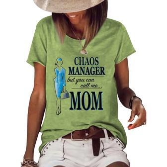 Chaos Manager But You Can Call Me Mom Women's Short Sleeve Loose T-shirt | Mazezy