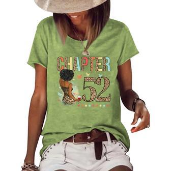 Chapter 52 Years Old 52Nd Birthday Leopard Afro Black Womens Women's Loose T-shirt - Seseable