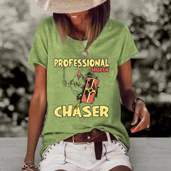 Chicken Farmer Professional Chicken Chaser Women's Short Sleeve Loose T-shirt | Mazezy