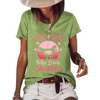 Chicken Just A Girl Who Loves Chickens V3 Women's Loose T-shirt - Seseable
