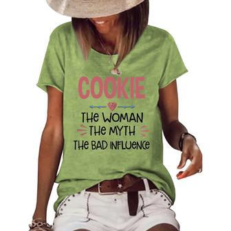 Cookie Grandma Cookie The Woman The Myth The Bad Influence Women's Loose T-shirt - Seseable