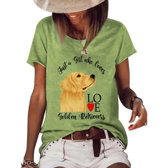 Copy Of Justagirlwholovesgoldenretrievers Women's Short Sleeve Loose T-shirt | Favorety AU