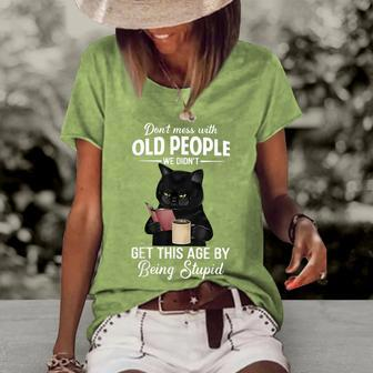 Dont Mess With Old People Quotes Apparel Women Men Kids Women's Loose T-shirt - Seseable