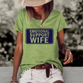 Emotional Support Wife - For Service People Women's Short Sleeve Loose T-shirt | Mazezy