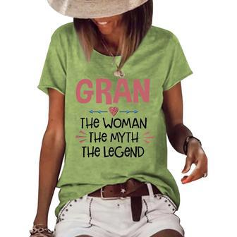 Gran Grandma Gran The Woman The Myth The Legend Women's Loose T-shirt - Seseable