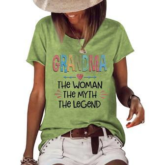 Grandma Grandma The Woman The Myth The Legend Women's Loose T-shirt - Seseable
