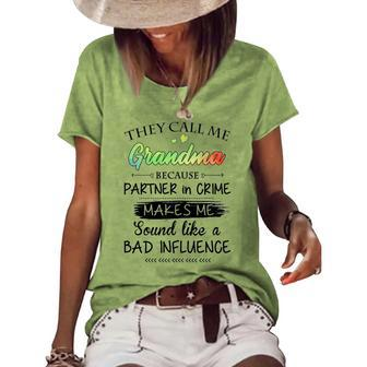 Grandma They Call Me Grandma Because Partner In Crime Women's Loose T-shirt - Seseable