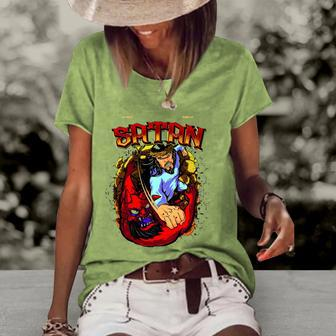 Not Today Satan Jesus Christ Religious Women's Short Sleeve Loose T-shirt | Mazezy
