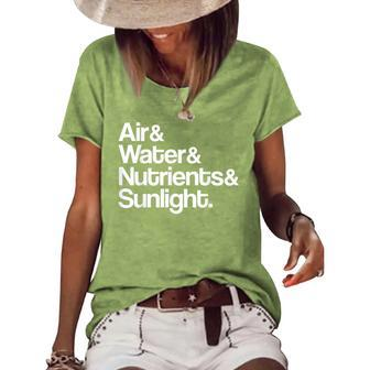 Plant Lady Air Water Nutrients Sunlight Wildflower Women's Loose T-shirt - Seseable