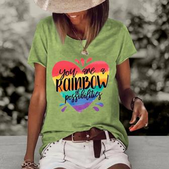 Rainbow Teacher - You Are A Rainbow Of Possibilities Women's Short Sleeve Loose T-shirt | Mazezy
