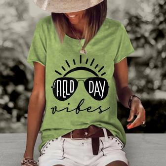 School Field Day Teacher Im Just Here For Field Day Women's Short Sleeve Loose T-shirt | Mazezy