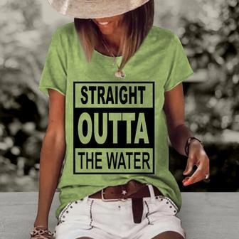 Straight Outta The Water - Christian Baptism Women's Short Sleeve Loose T-shirt | Mazezy