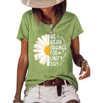 Unity Day Orange We Wear Orange For Unity Day Daisy Flower Women's Loose T-shirt - Seseable