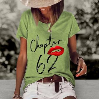 Womens 62 Years Old 62Nd Birthday Women Chapter 62 Happy Birthday Women's Short Sleeve Loose T-shirt | Mazezy