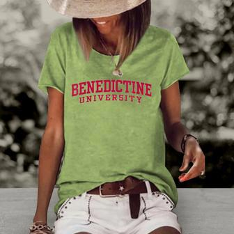 Womens Benedictine University Athletic Teacher Student Gift Women's Short Sleeve Loose T-shirt | Mazezy