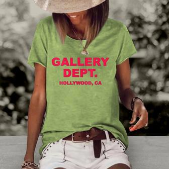 Womens Gallery Dept Hollywood Ca Clothing Brand Gift Able Women's Short Sleeve Loose T-shirt | Mazezy