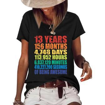 13Th Birthday For Boys & Girls 13 Years Of Being Awesome Women's Short Sleeve Loose T-shirt | Mazezy