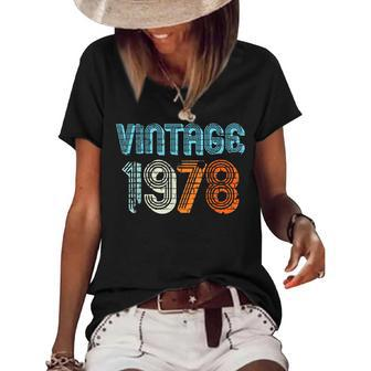 1978 Seventies Vintage 40 Birthday Retro Distressed Women's Short Sleeve Loose T-shirt - Seseable
