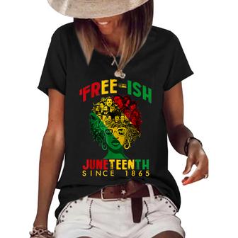 Black Queen Afro Free-Ish Since 1865 Juneteenth Black Women   Women's Short Sleeve Loose T-shirt