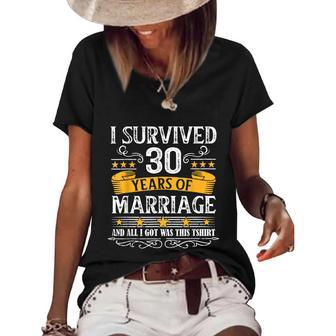 30Th Wedding Anniversary Couples Husband Wife 30 Years V2 Women's Short Sleeve Loose T-shirt - Monsterry AU