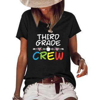 3Rd Third Grade Crew First Day Of School Boys Girls Teacher Women's Short Sleeve Loose T-shirt | Mazezy